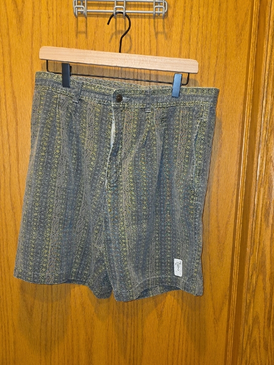 Rusty Other - Vintage Rusty Olive Green Patterned Flat-Front Men's Shorts